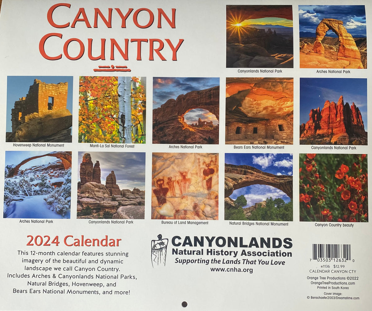 Motif Canyons - Calendrier mural A3 2024