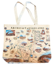 Load image into Gallery viewer, Arches & Canyonlands Map Canvas Tote Bag