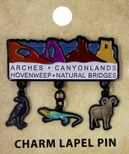 Load image into Gallery viewer, Four Park Dangle Animals Lapel Pin
