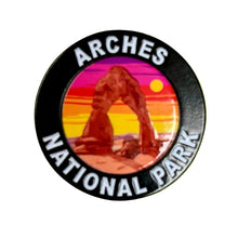 Load image into Gallery viewer, Arches Delicate Arch Sunset Lapel Pin