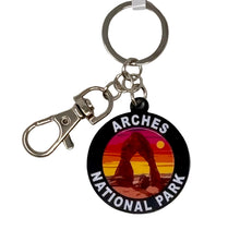 Load image into Gallery viewer, Arches Delicate Arch Sunset Metal Keychain