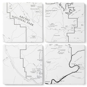 Arches Line Map Coaster 4-Pack