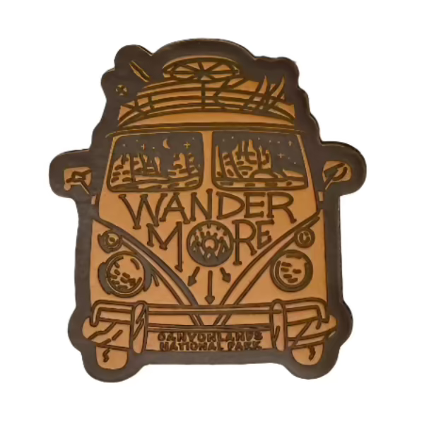 Canyonlands Wander More Leather Magnet