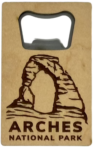 Arches Wood Bottle Opener Magnet