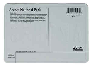 Arches Tin License Plate Postcard