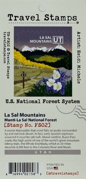 La Sal Mountains Travel Stamp