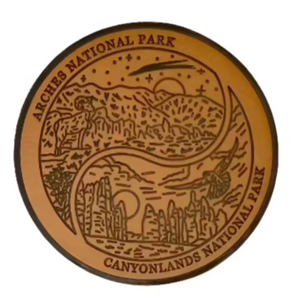 Arches & Canyonlands Yin Yang Leather Magnet