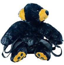 Load image into Gallery viewer, Black Bear Plush Backpack