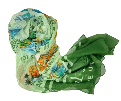 National Parks of the USA Map Scarf