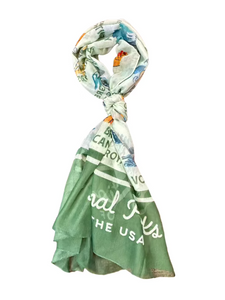 National Parks of the USA Map Scarf
