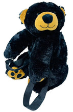 Load image into Gallery viewer, Black Bear Plush Backpack