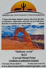 Load image into Gallery viewer, Curved Metal Print Delicate Arch