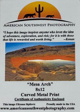 Load image into Gallery viewer, Curved Metal Print Mesa Arch