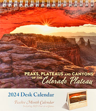 Load image into Gallery viewer, 2024 Peaks, Plateaus and Canyons Desk Calendar