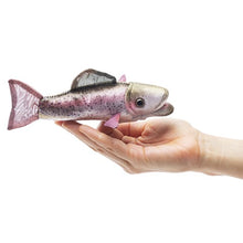 Load image into Gallery viewer, Mini Rainbow Trout Finger Puppet