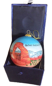 Arches Hand-Painted Glass Ornament