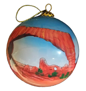 Arches Hand-Painted Glass Ornament