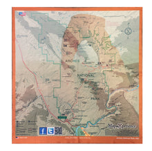 Load image into Gallery viewer, Arches and Canyonlands Map Microfiber Cloth Bandana