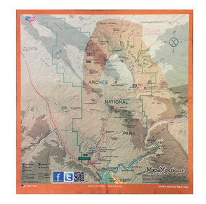 Arches and Canyonlands Map Microfiber Cloth Bandana