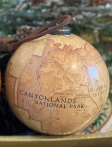 Canyonlands Map Globe Ornament