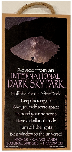 Advice from an IDA Park Hanging Wood Sign