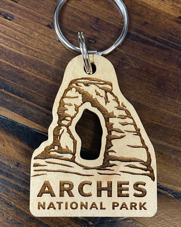 Delicate Arch Wood Keychain