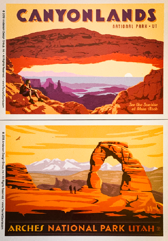 Delicate Arch and Mesa Arch Vinyl Magnet Set