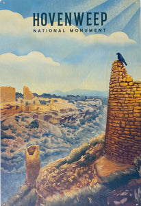 Hovenweep National Monument 9"x12" High Quality Print. Hovenweep National Monument consists of six detached units in southeastern Utah and southwestern Colorado that protect 13th century pueblo standing towers and villages, at canyon head locations. The towers of Hovenweep were built by ancestral Puebloans, a sedentary farming culture that occupied the Four Corners  area from about A.D. 500 to A.D. 1300.