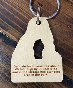 Delicate Arch Wood Keychain